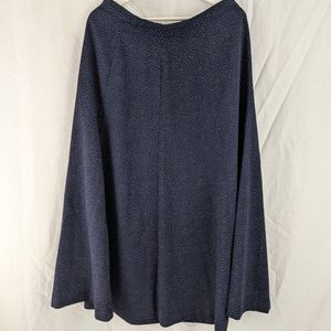 VINTAGE 80s Navy & White Dot Midi Skirt Sz 14